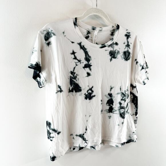 Lululemon Train to Be Short Sleeve Tie Dye T-Shirt Shibori Deep Coal Medium - Picture 6 of 7